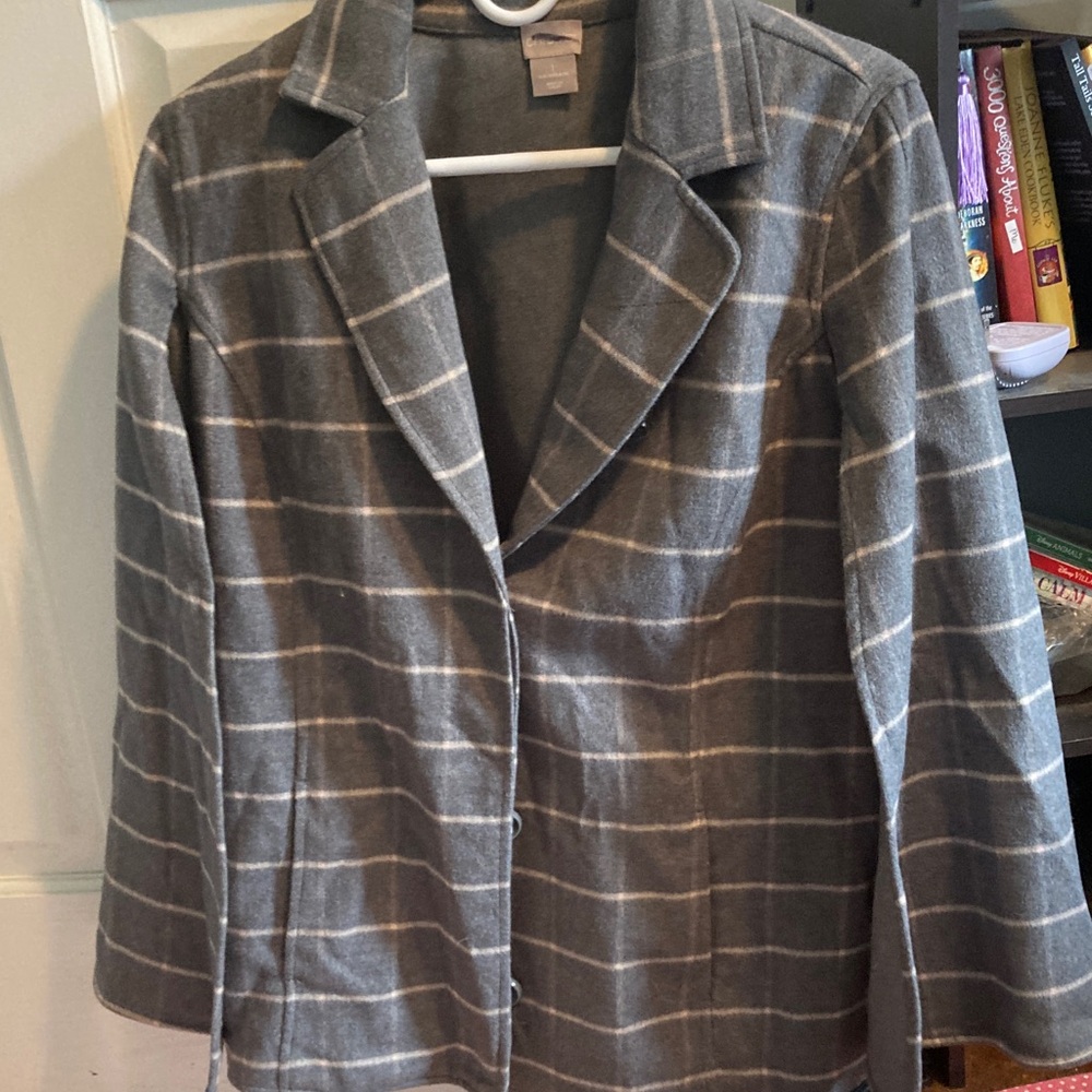 Chico's Charcoal Striped Women's Cape